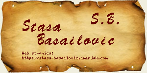 Staša Basailović vizit kartica